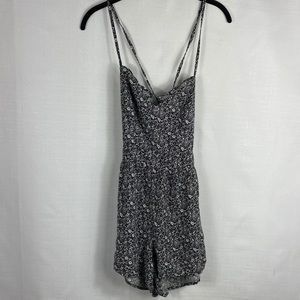 Hollister Black and White Flower Romper Size XS